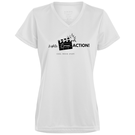 Lights, Camera, ACTION! - Ladies’ Moisture-Wicking V-Neck Tee
